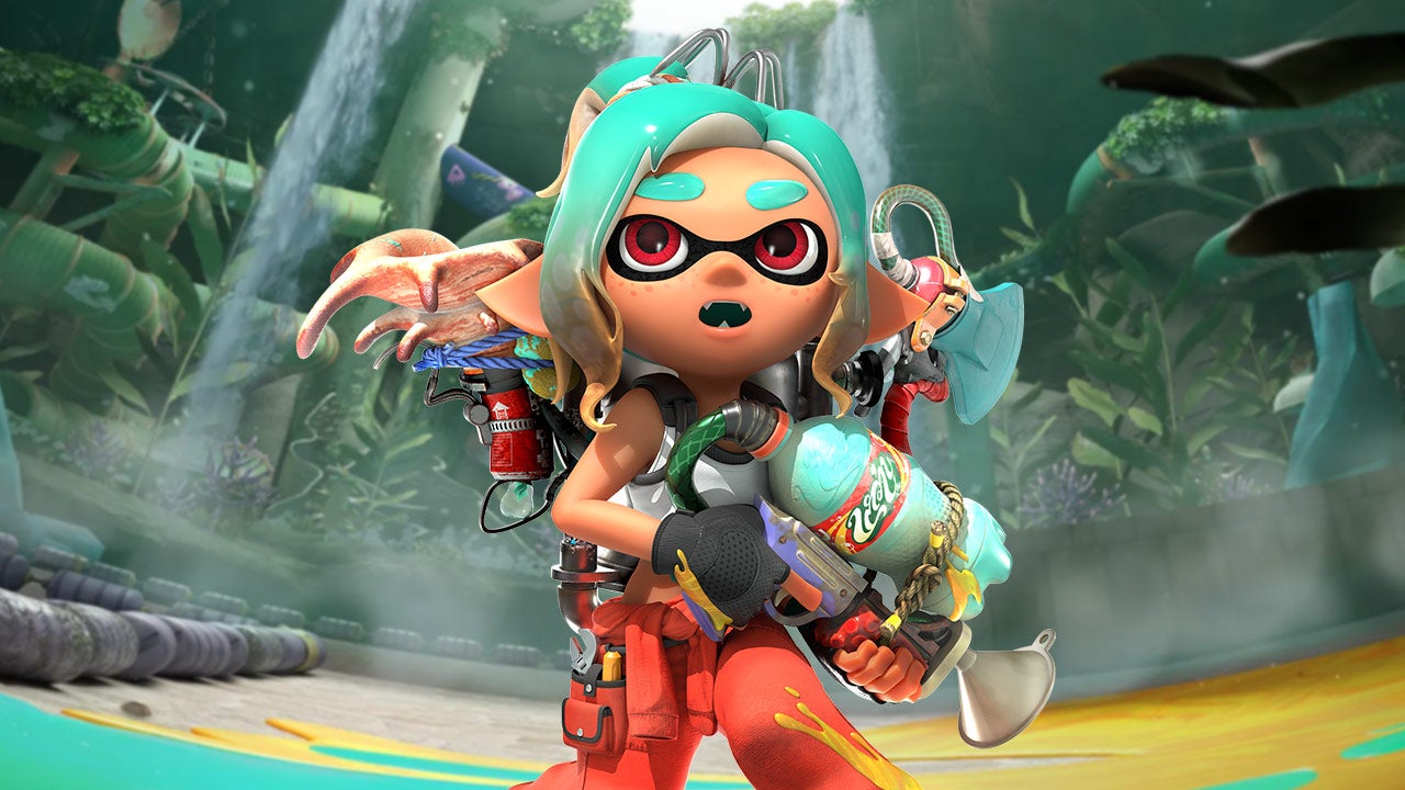 Arte conceptual de Splatoon Raiders mostrando a los personajes Squid Kid