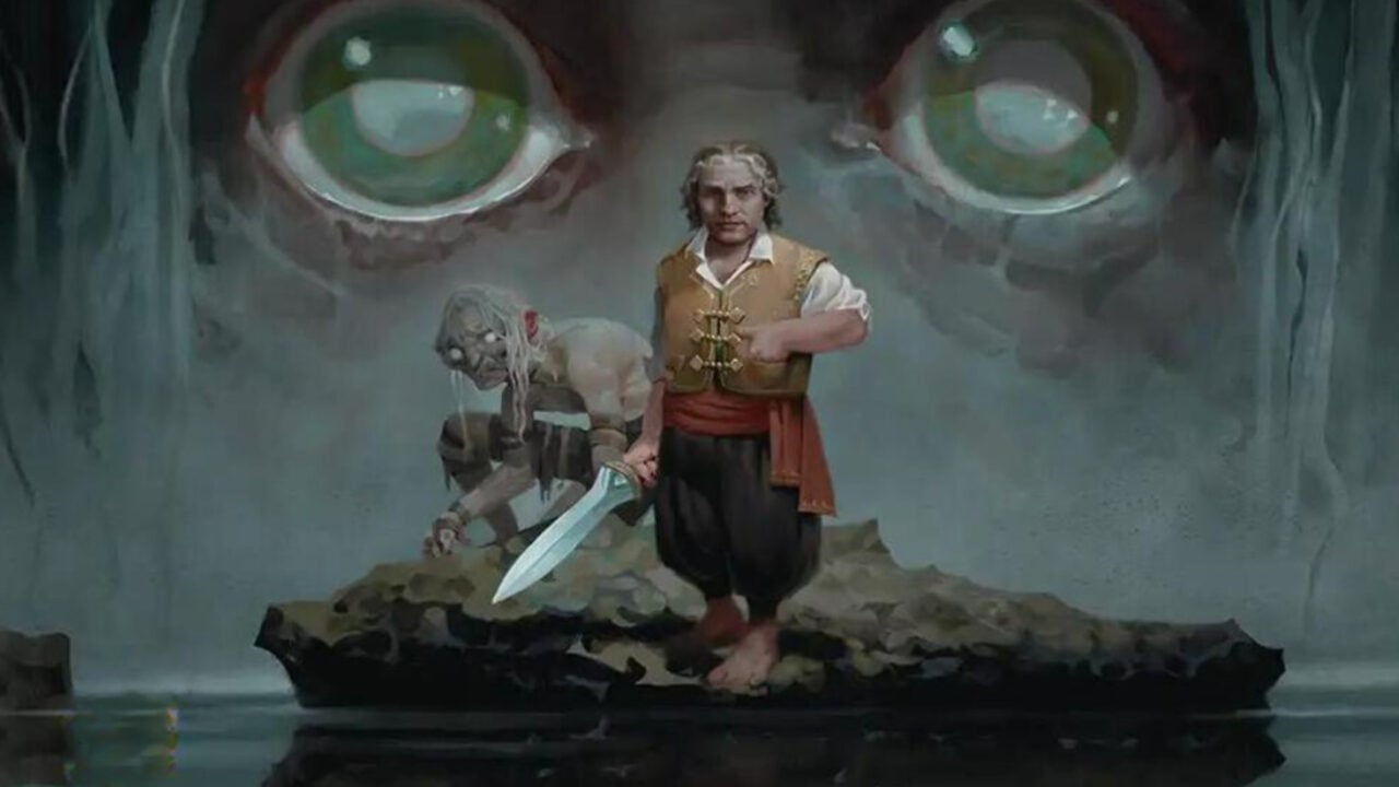Arte de la carta de Bilbo Bolsón en Magic: The Gathering con diseño yassificado