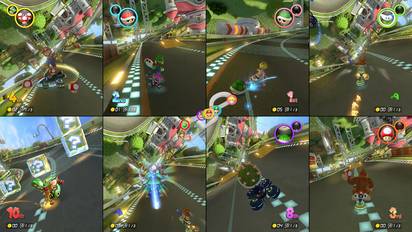 Mario Kart 8 Deluxe recibe el modo de 8 jugadores en pantalla dividida en Switch 2