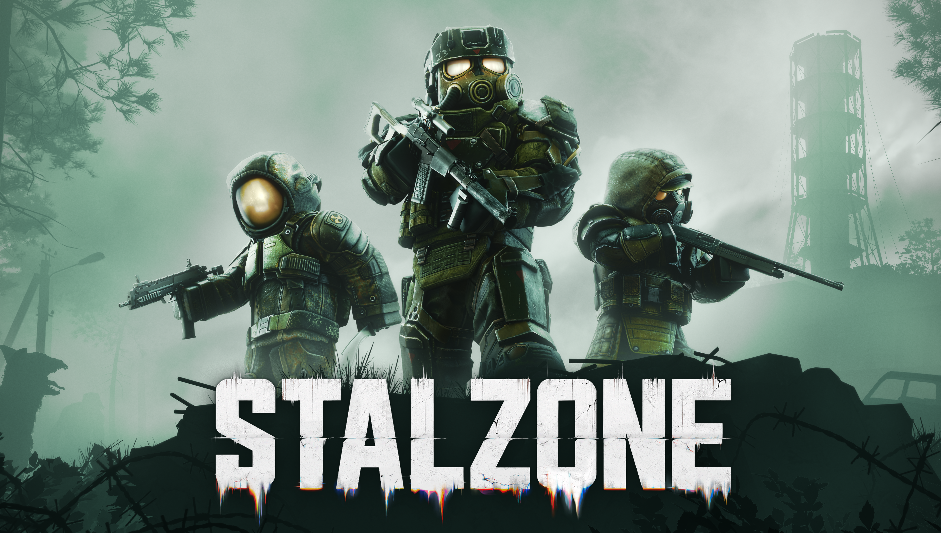 Arte clave de STALZONE mostrando el entorno postapocalíptico del juego