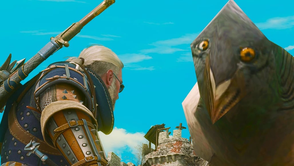 El mejor mod nuevo de The Witcher 3 es una paloma remasterizada en alta definición