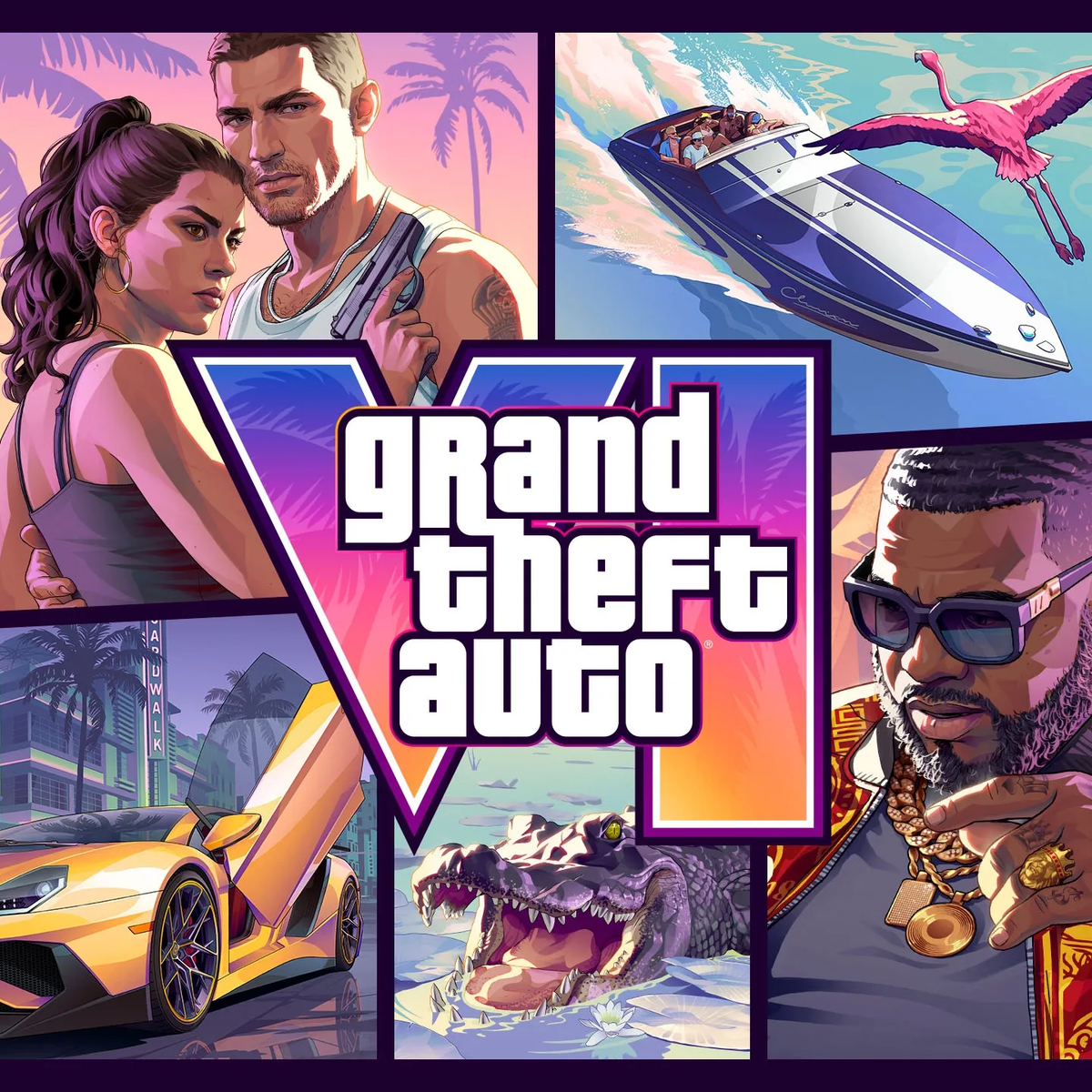 Grand Theft Auto 6 arte oficial con Lucia y Jason