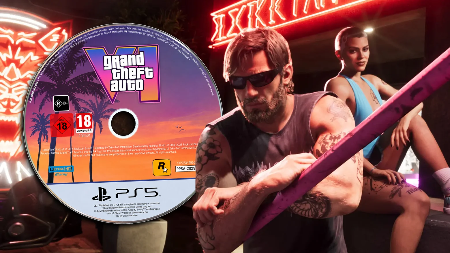 GTA VI disco edición física con logo oficial